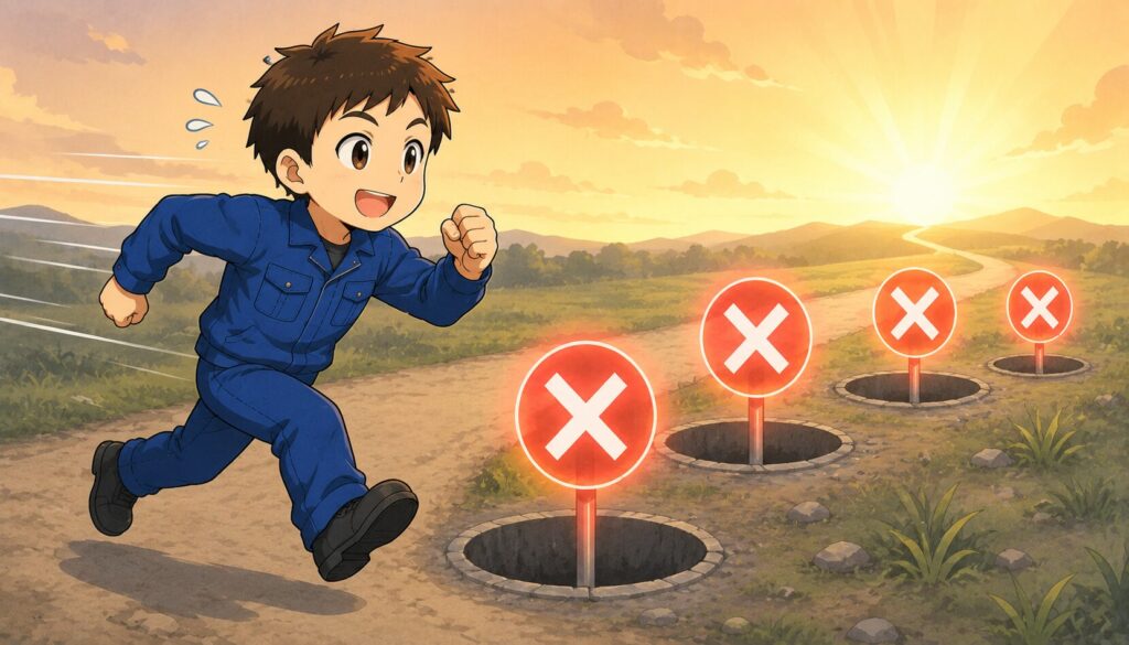 面接でやってはいけないNGな退職理由を示すイメージ