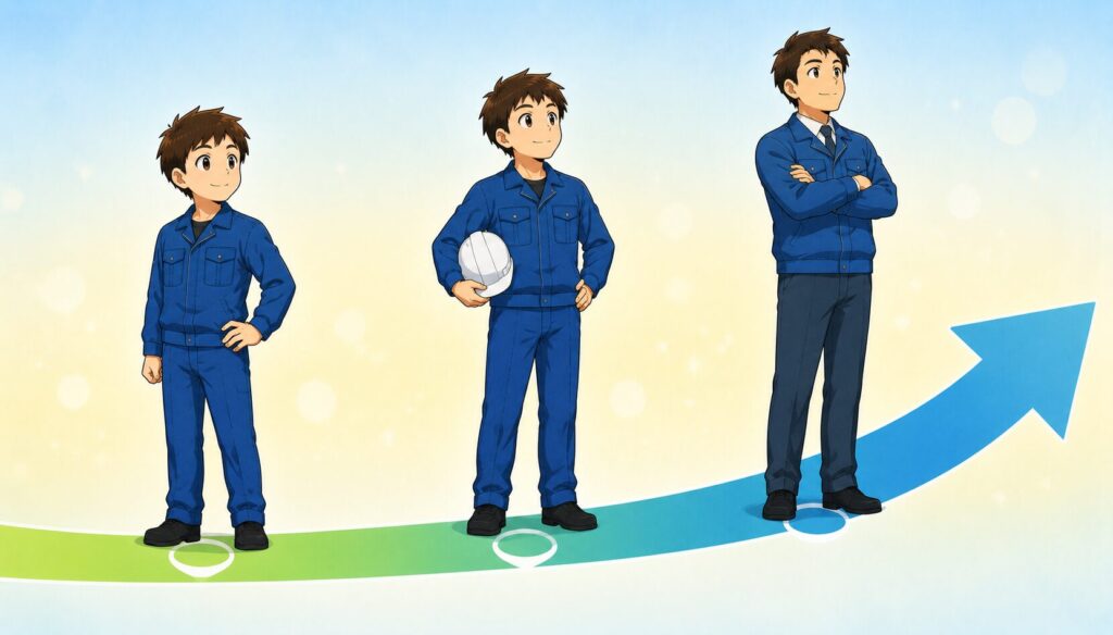 20代・30代の年代別に転職を考える男性のイラスト