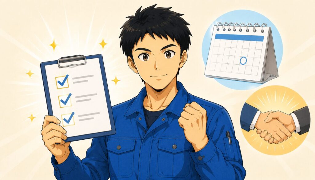 評価される工場勤務の経験のイメージイラスト